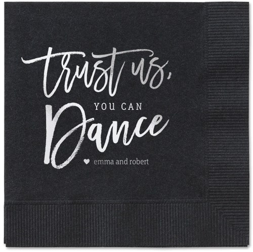 Dance Along Napkins, Grey, Black