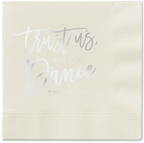 Dance Along Napkins, Grey, Ecru, Silver