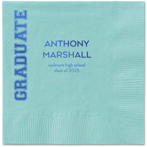 Varsity Headline Napkin, Blue, Aqua