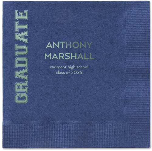 Varsity Headline Napkin, Green, Navy, sage