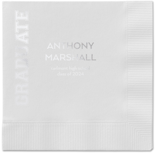 Varsity Headline Napkin, Grey, White