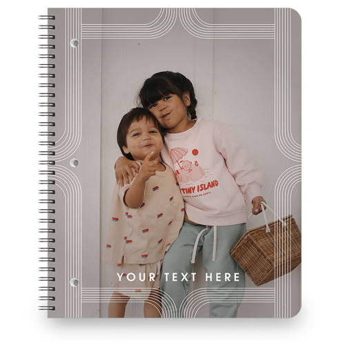 Modern Arch Border Large Notebook, 8.5x11, White