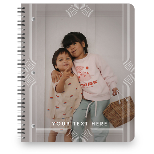 Modern Arch Border Large Notebook, 8.5x11, White, white