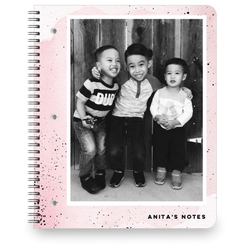 Splatters Large Notebook, 8.5x11, Pink, powder pink