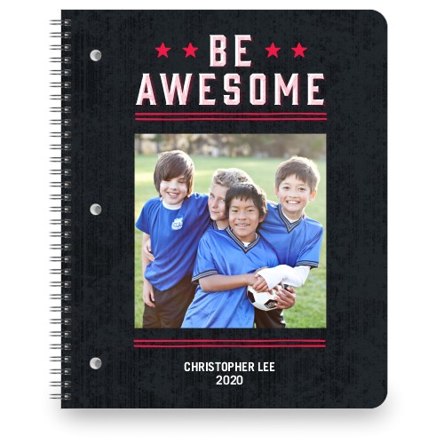 Active Awesome Large Notebook, 8.5x11, Red, bright red