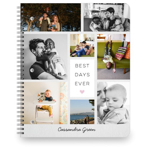 Best Days Ever Collage Large Notebook, 8.5x11, Pink