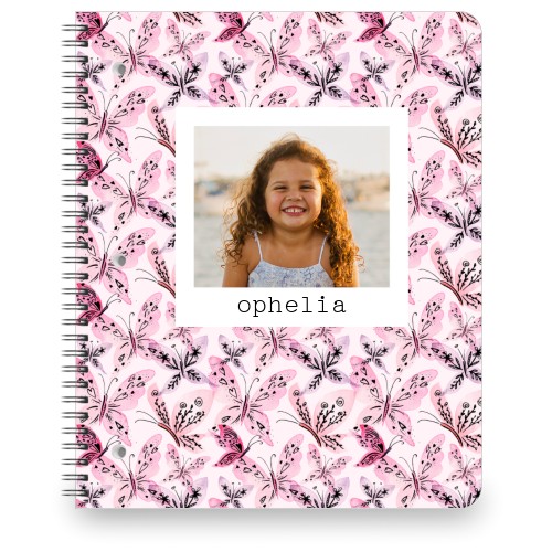 Princess Butterflies Large Notebook, 8.5x11, Pink