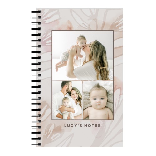 Floral Soft Watercolor 5x8 Notebook, 5x8, Gray