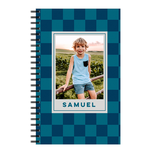 Checkerboard Frame 5x8 Notebook, 5x8, Blue
