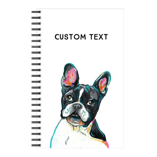 Frenchie Custom Text 5x8 Notebook, 5x8, Multicolor