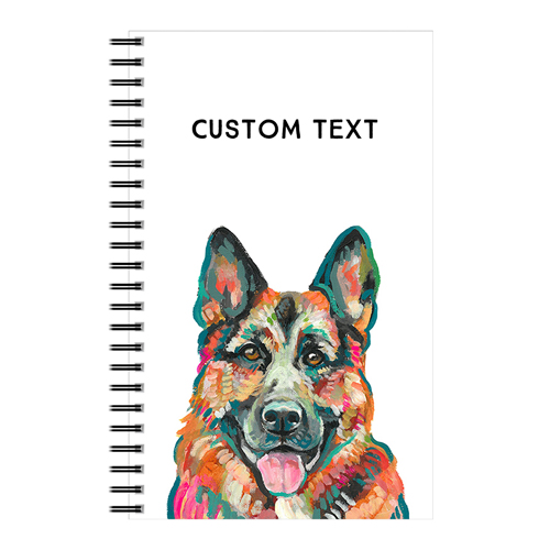 German Shepherd Custom Text 5x8 Notebook, 5x8, Multicolor