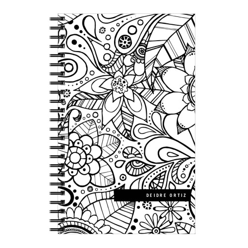 Color Me Floral 5x8 Notebook, 5x8, White