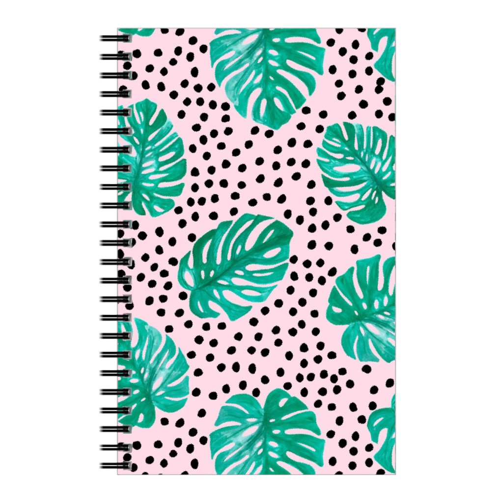 Tropical Monstera - Pink Notebook, 5x8, Pink