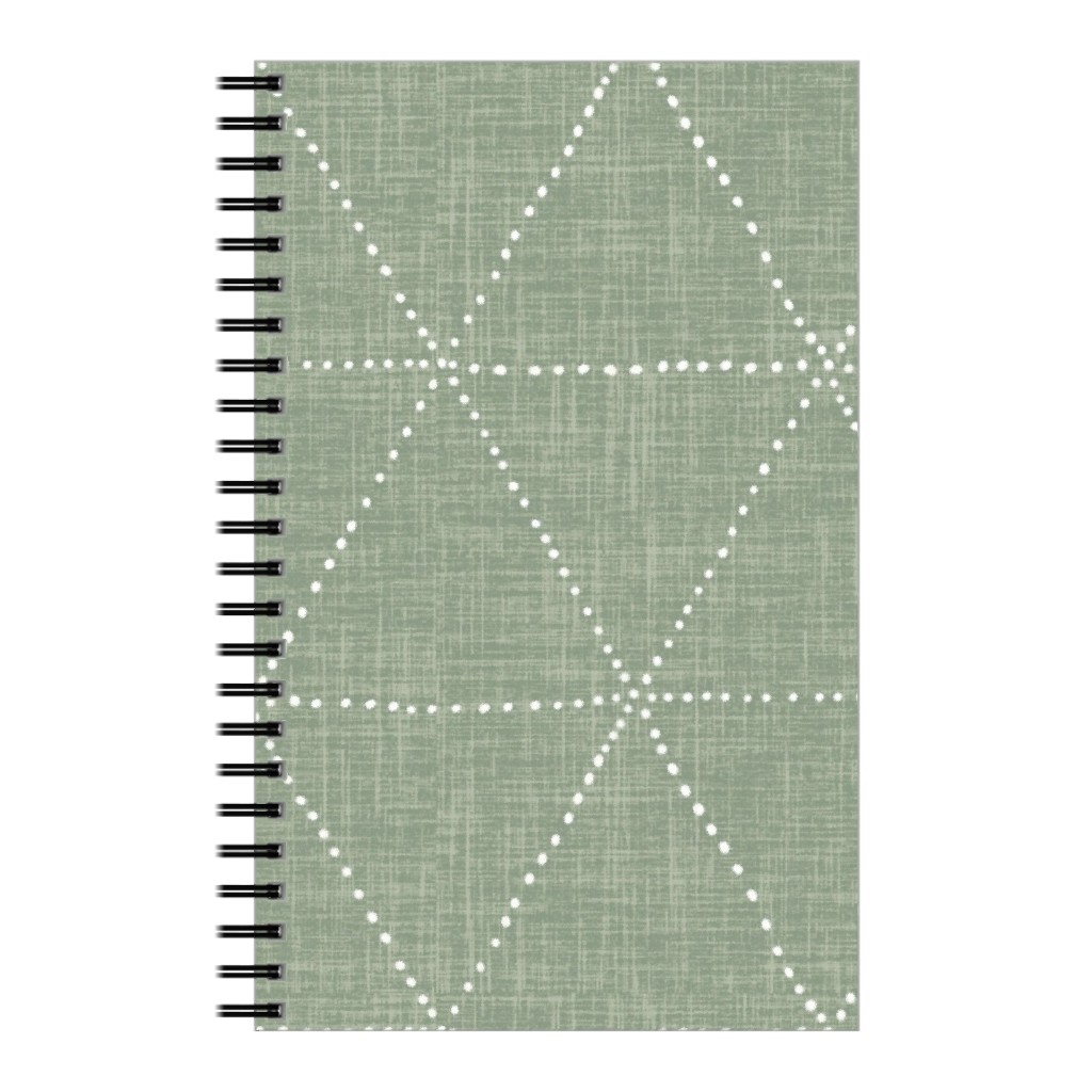 Boho Triangles - Sage Notebook, 5x8, Green