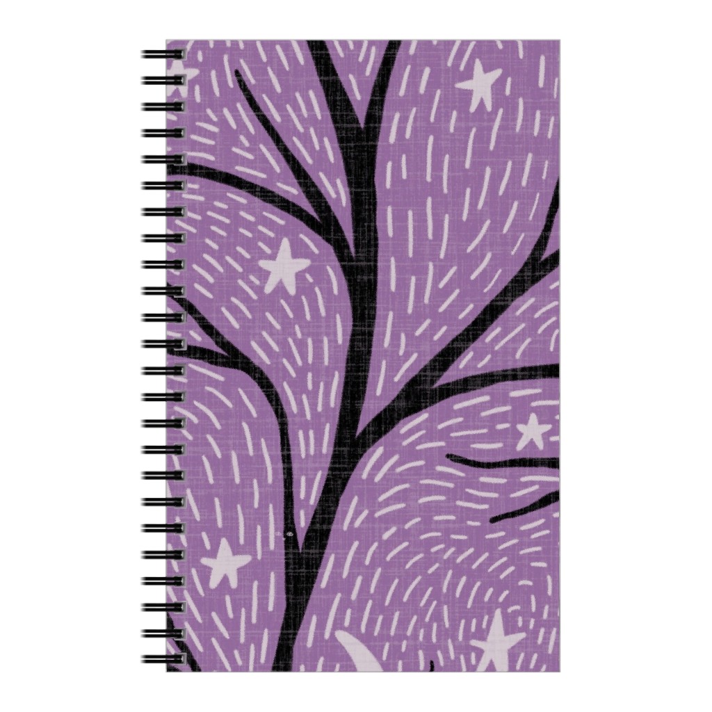 Spooky Night - Purple Notebook, 5x8, Purple, Purple