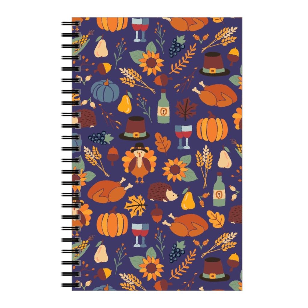 Thanksgiving Table Notebook, 5x8, Multicolor