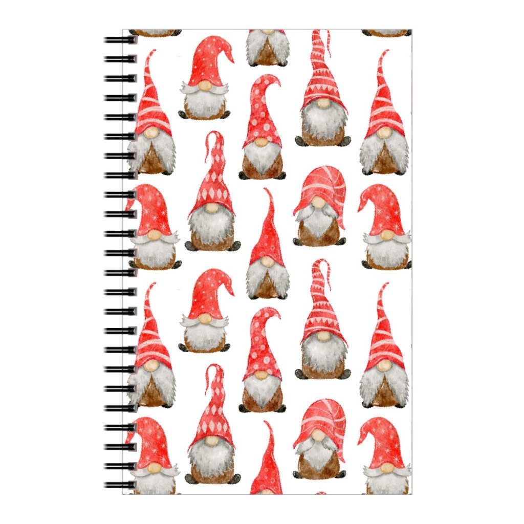 My Gnomes Notebook, 5x8, Red