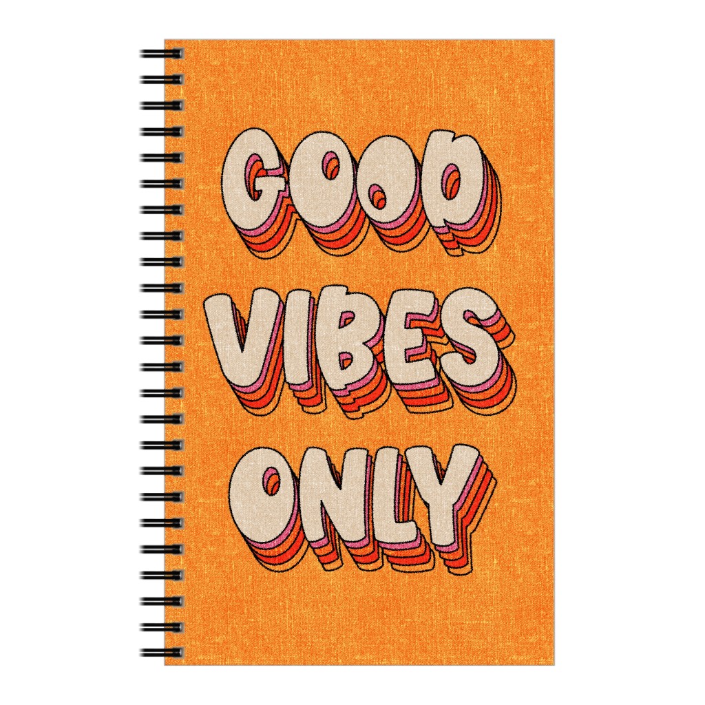 Good Vibes Only - Orange Notebook, 5x8, Orange, Orange