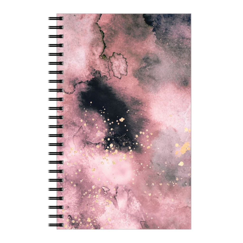 Watercolor Marble - Pink Notebook, 5x8, Pink