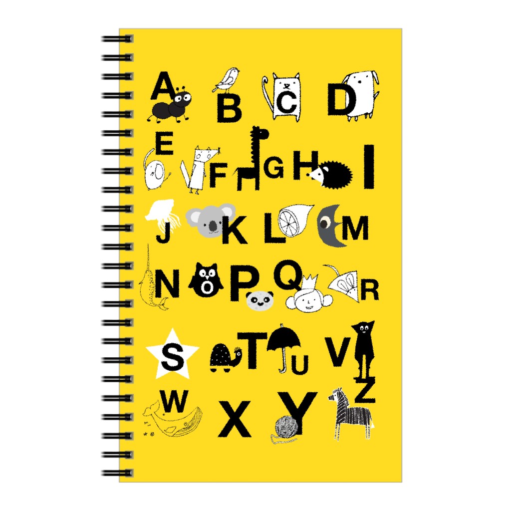 Abcs Notebook, 5x8, Yellow, Bright Delight