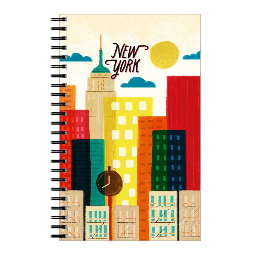 Vintage New York City Travel Art Notebook, 5x8, Multicolor