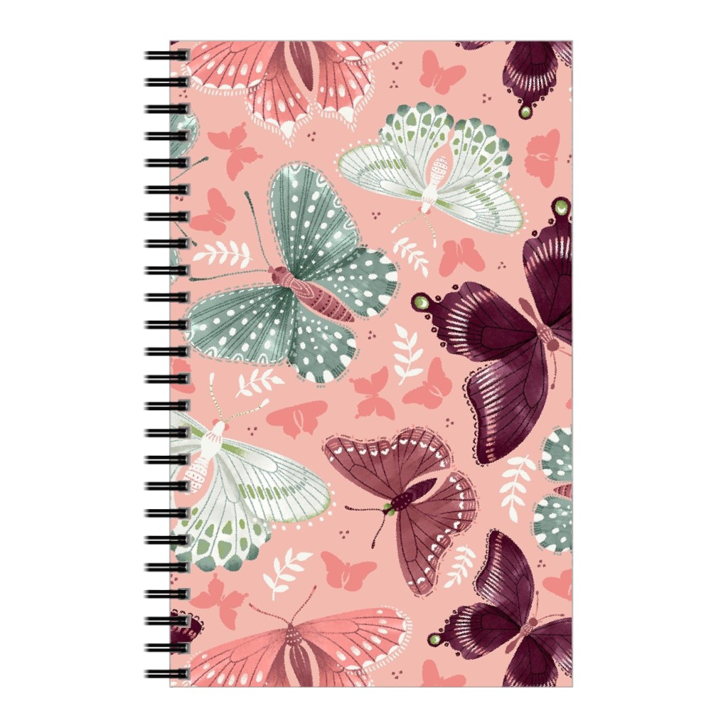 Romantic Butterflies - Pink Notebook, 5x8, Pink