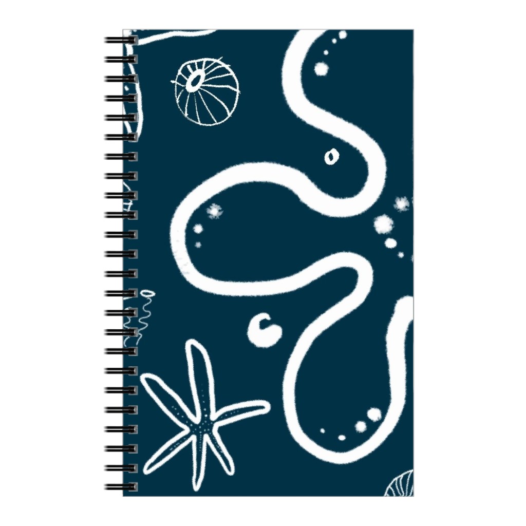 Deep Sea Flora and Fauna Notebook, 5x8, Blue