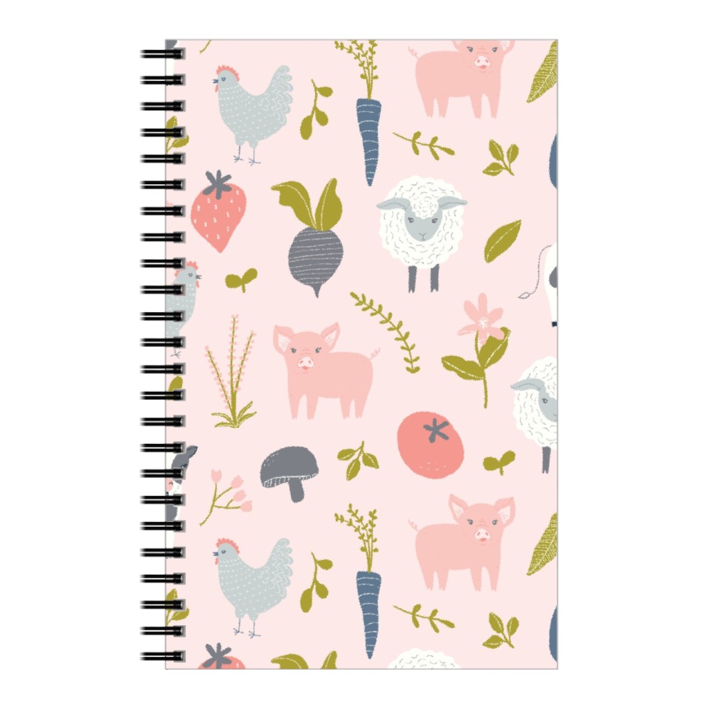 Farm Life - Pink Notebook, 5x8, Pink, Bright Pink