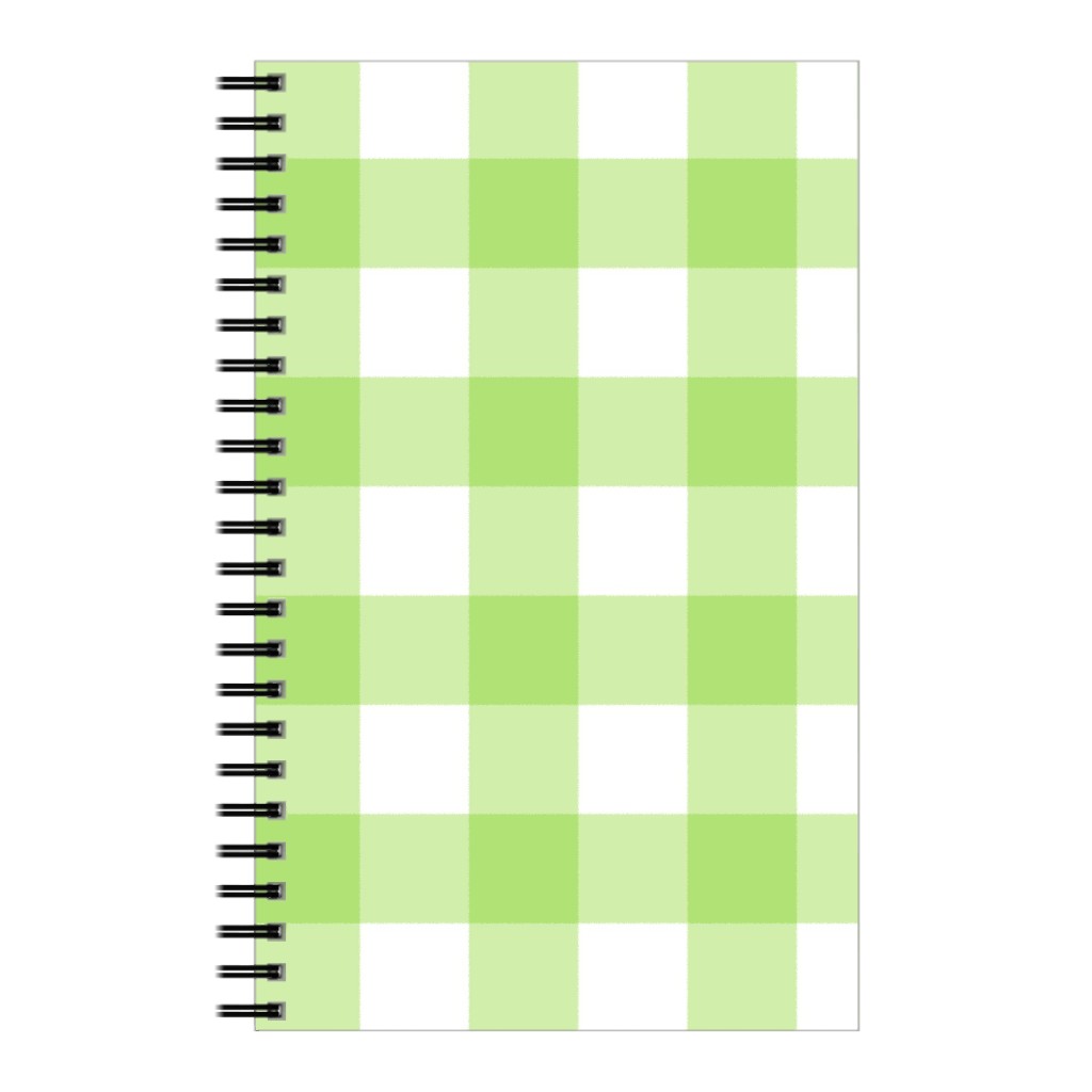 Gingham Checks Notebook, 5x8, Green
