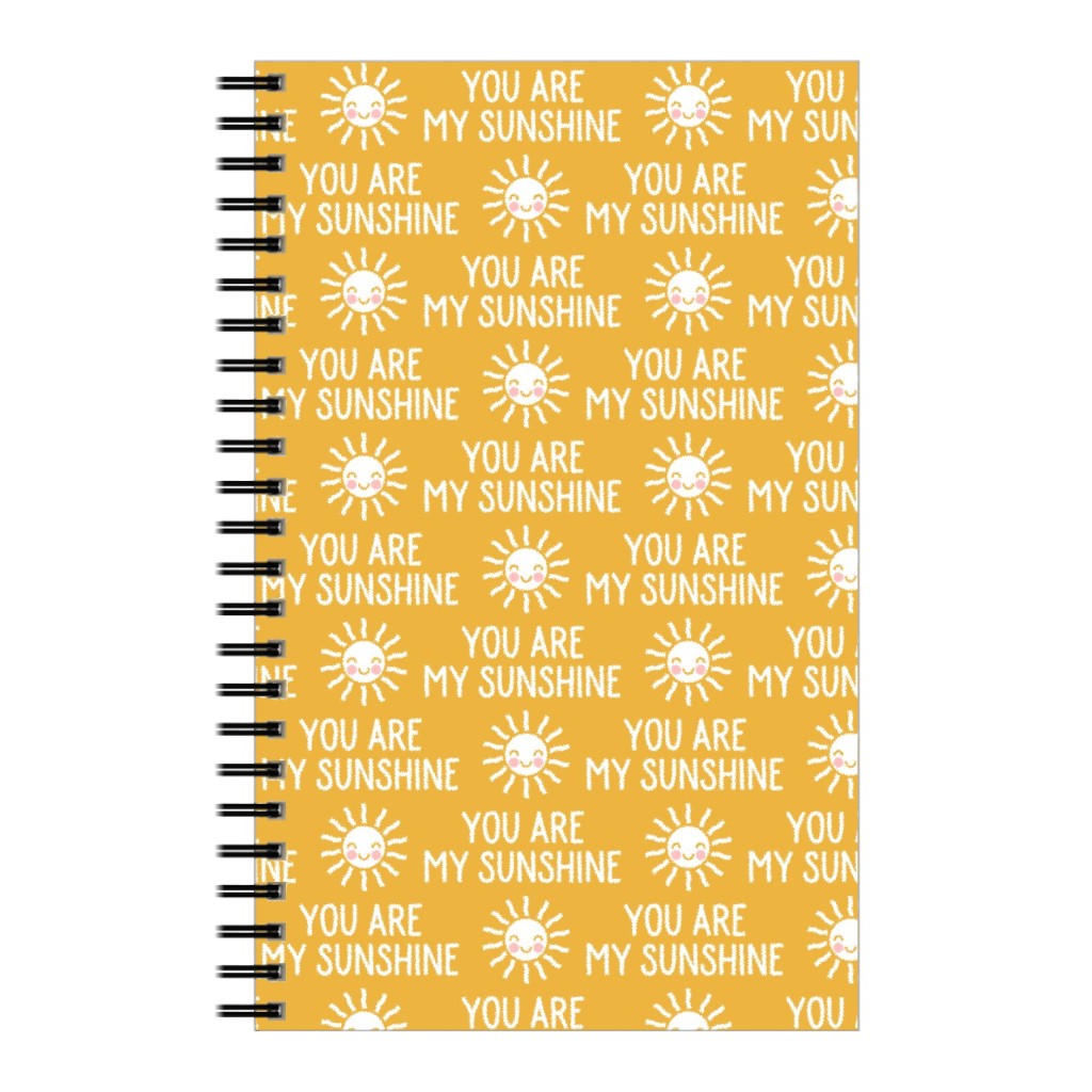 You Are My Sunshine - Cute Sun - Gold Notebook, 5x8, Yellow, Classic Yellow