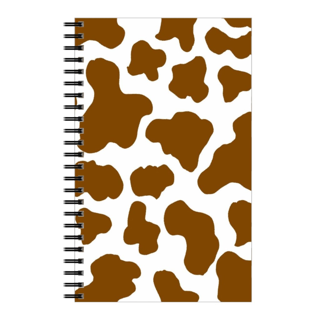 Cow Print Notebook, 5x8, Brown