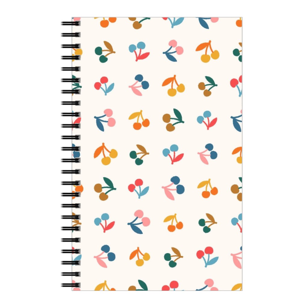 Colored Cherries - Earthy Notebook, 5x8, Beige