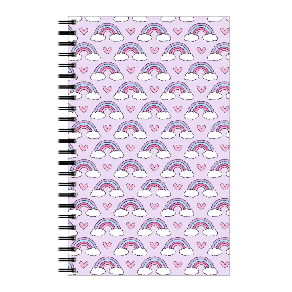 Rainbow Seamless - Purple Notebook, 5x8, Purple
