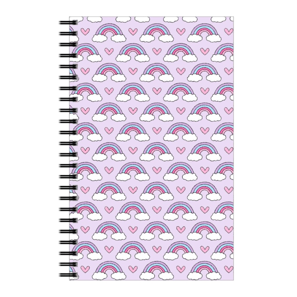 Rainbow Seamless - Purple Notebook, 5x8, Purple