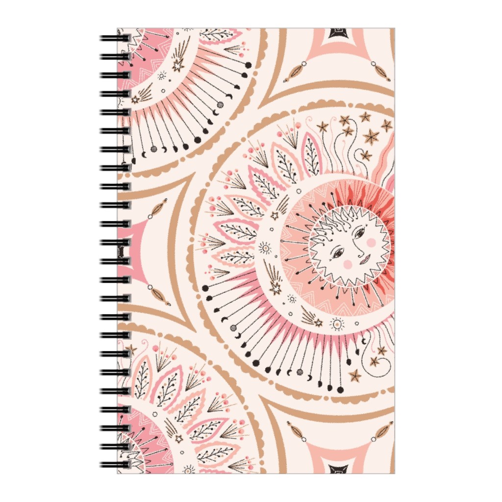 Celestial Talisman Notebook, 5x8, Pink, Bright Pink