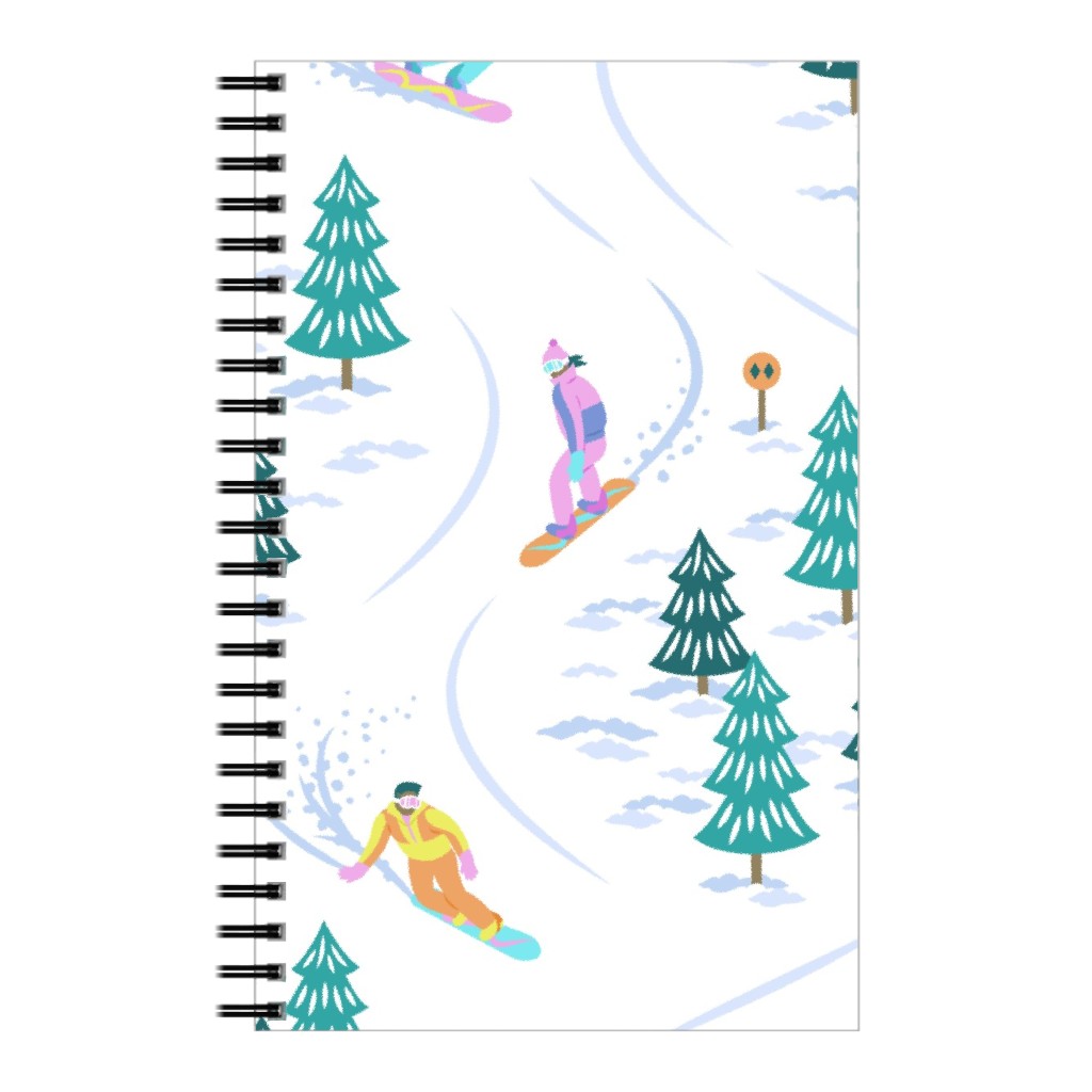 Cool Snowboarders - Multicolor Notebook, 5x8, Green
