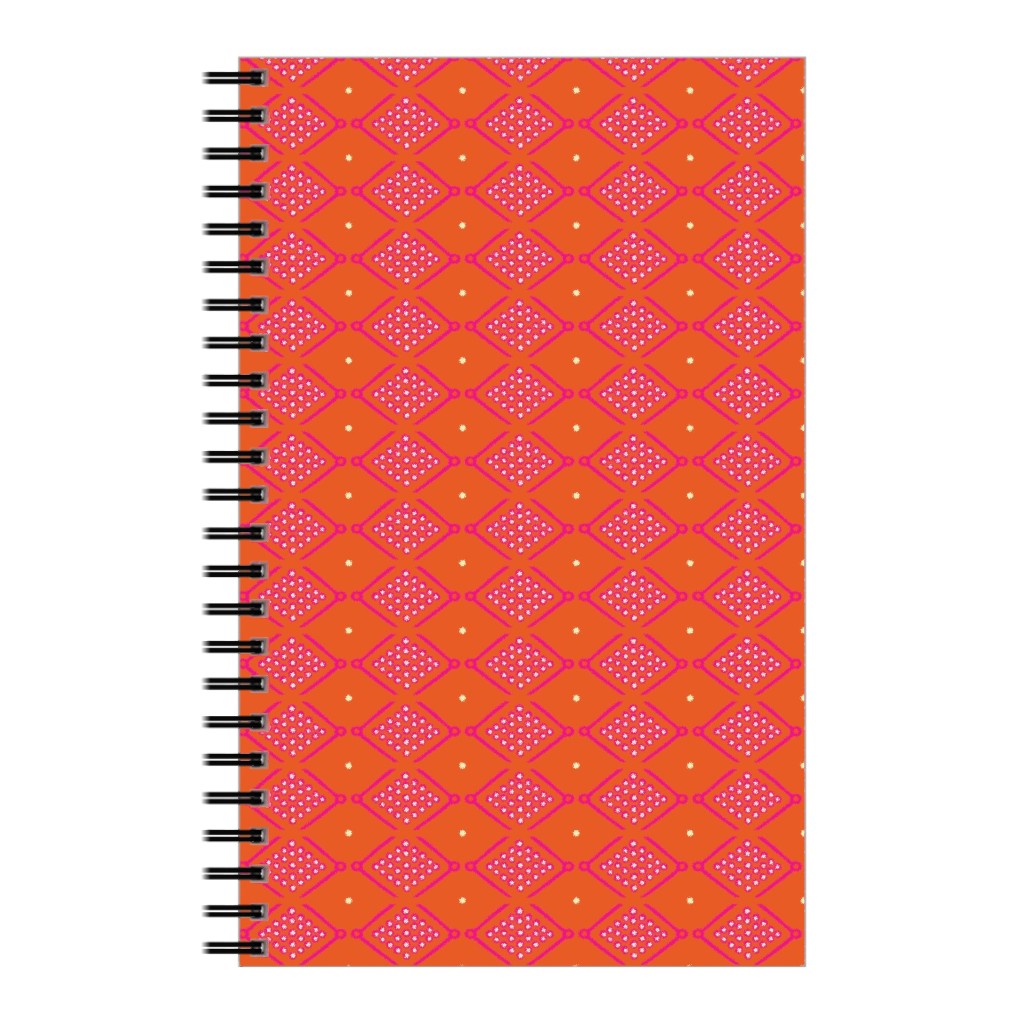 Tribal Geometric - Orange Notebook, 5x8, Orange