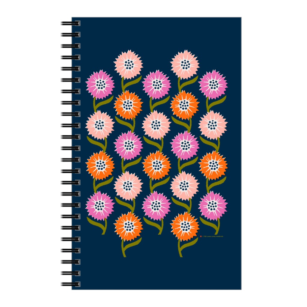 Sunflowers for Peace Notebook, 5x8, Multicolor, Bright Pink
