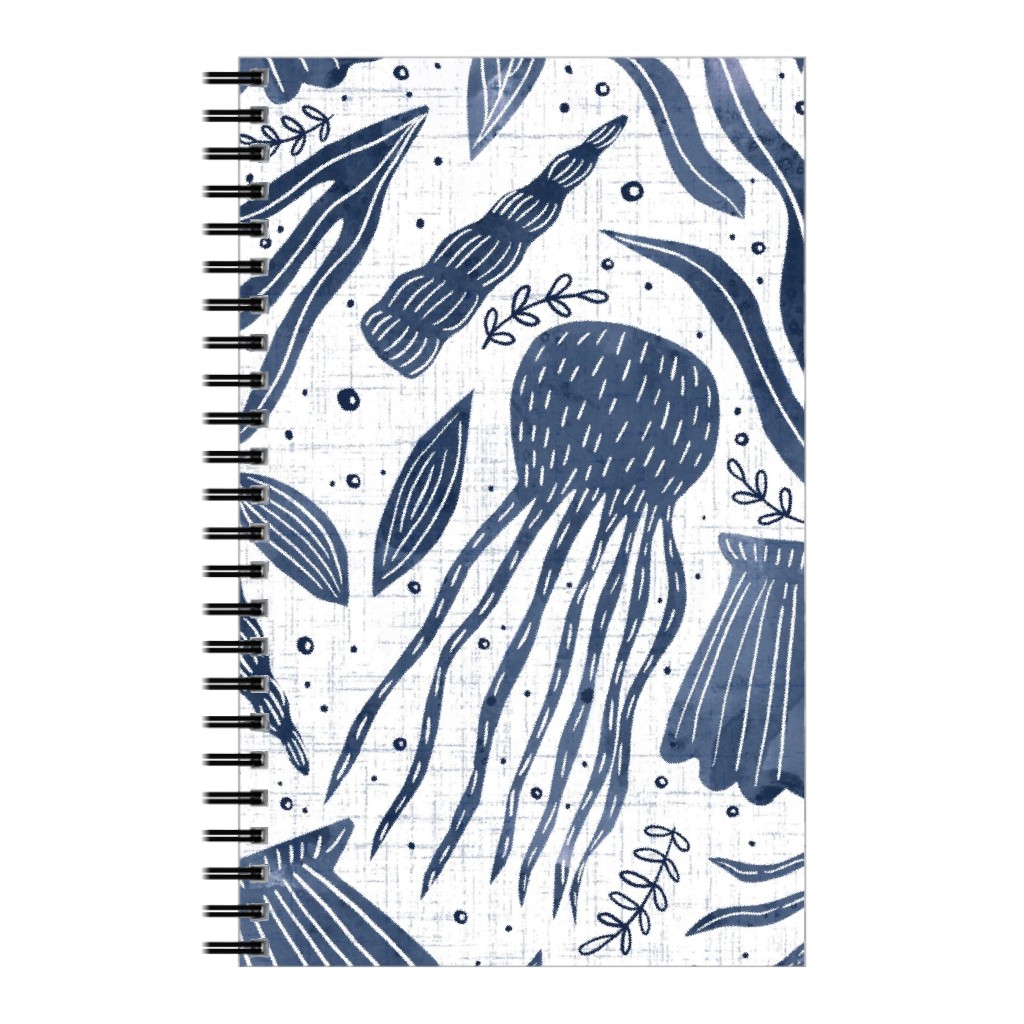Sea Shells - Navy Notebook, 5x8, Blue, True Blue