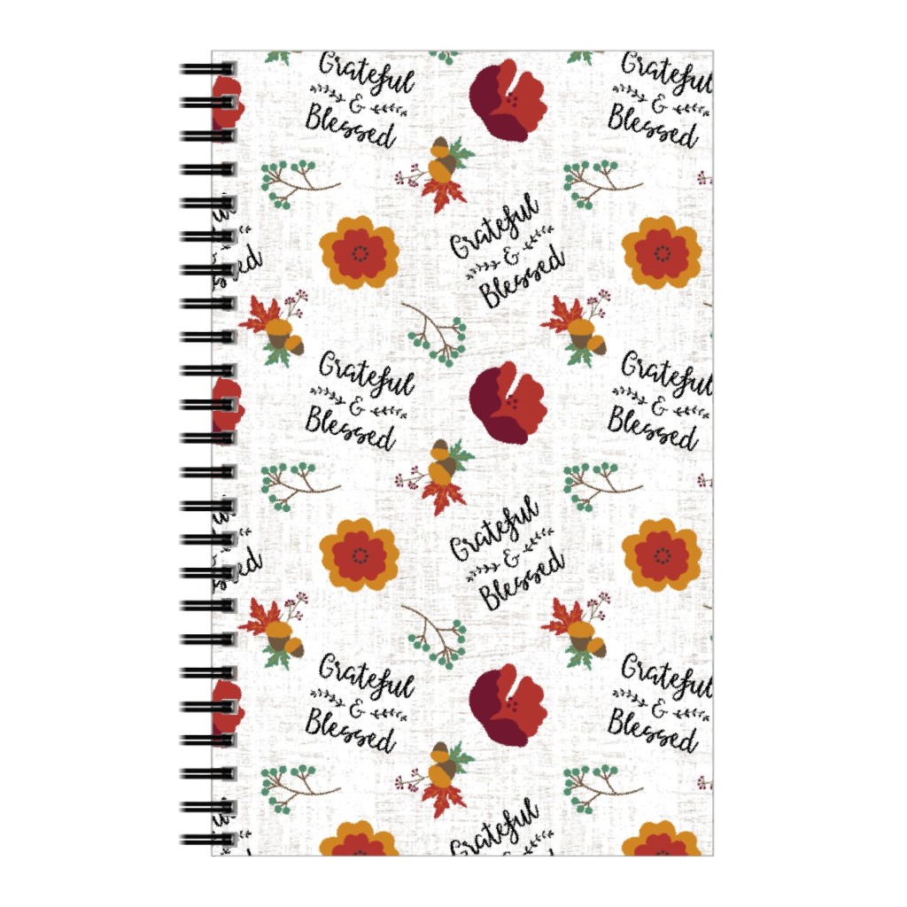 Grateful & Blessed Notebook, 5x8, Multicolor