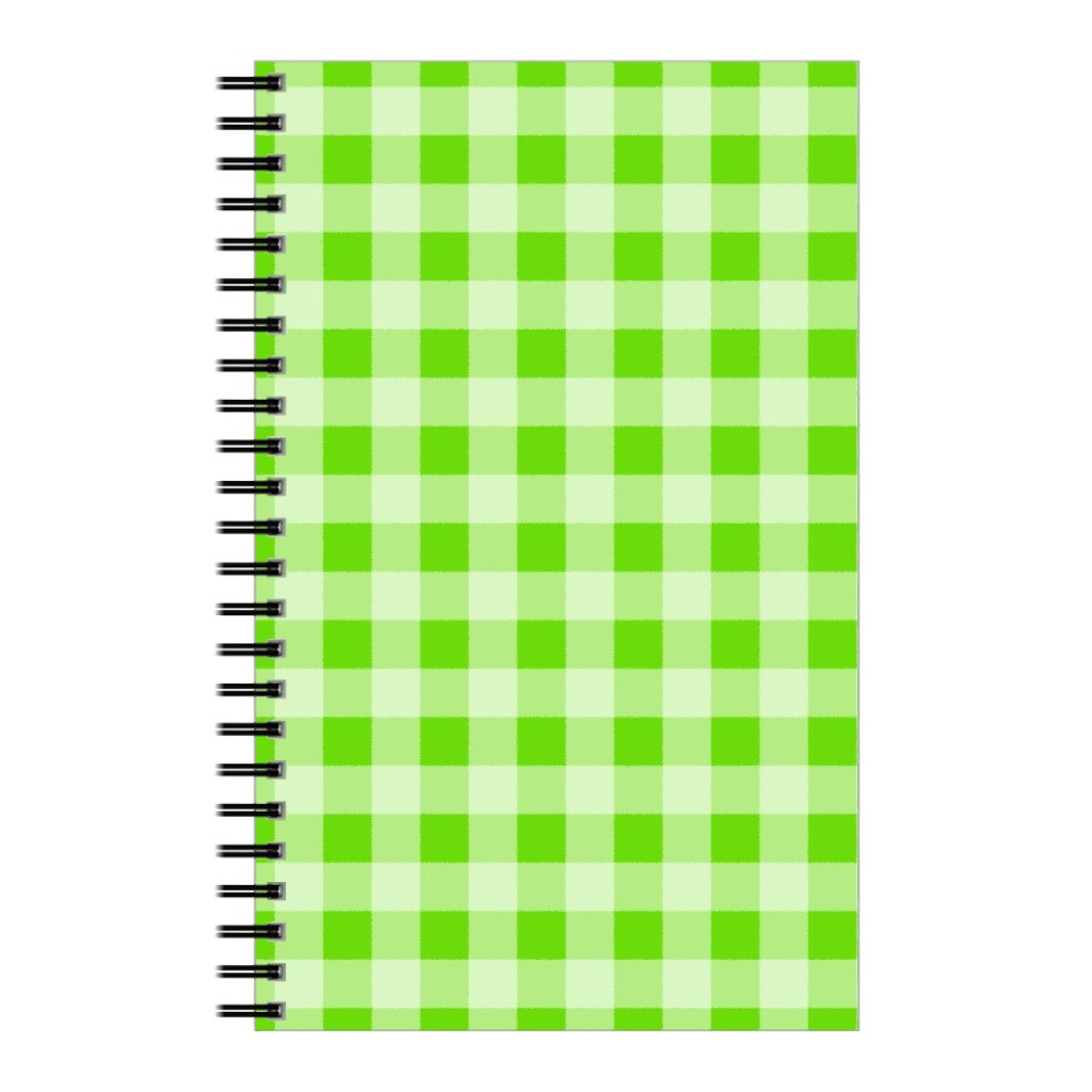 Gingham Checker - Green Notebook, 5x8, Green