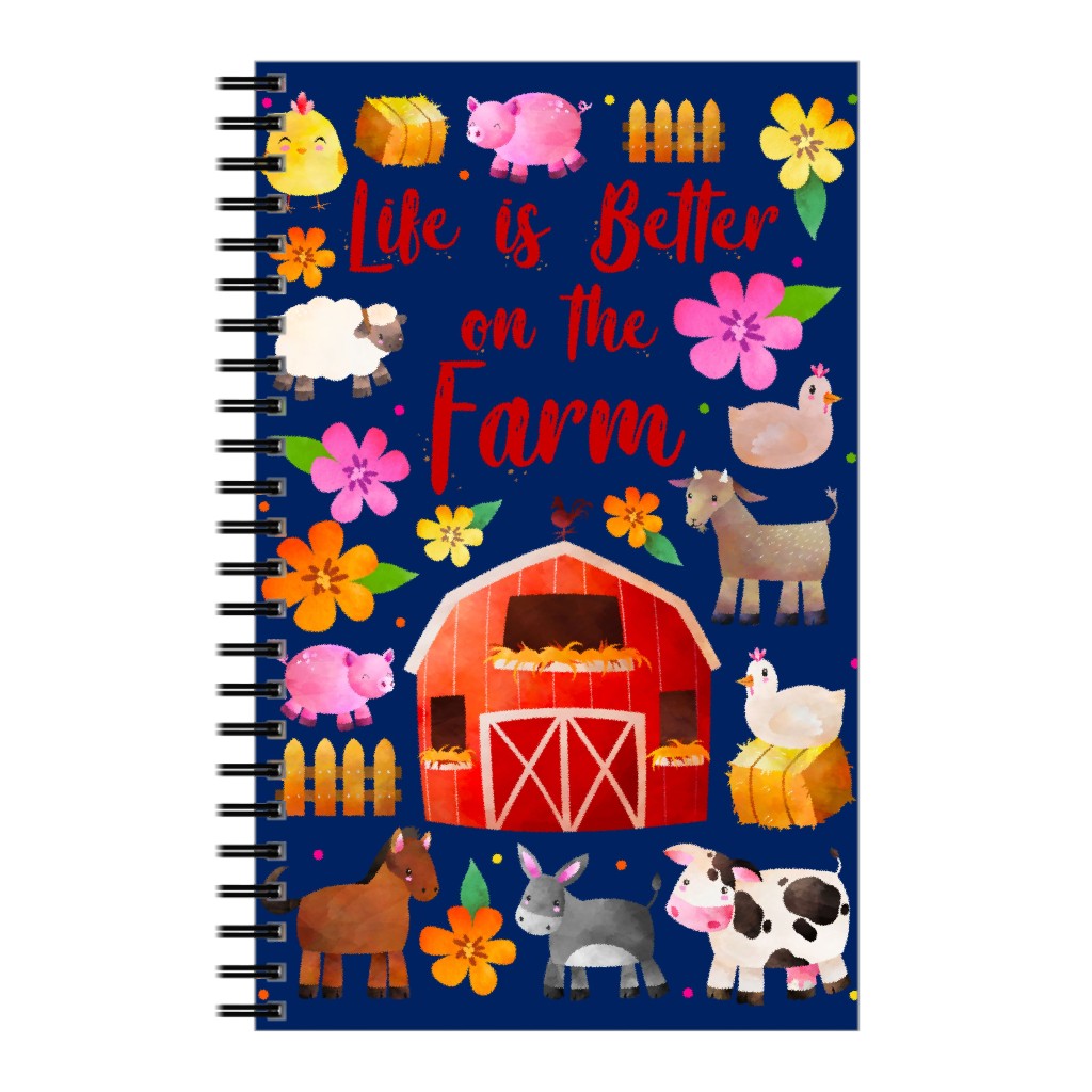 Life Is Better on the Farm Notebook, 5x8, Multicolor, Silhouette