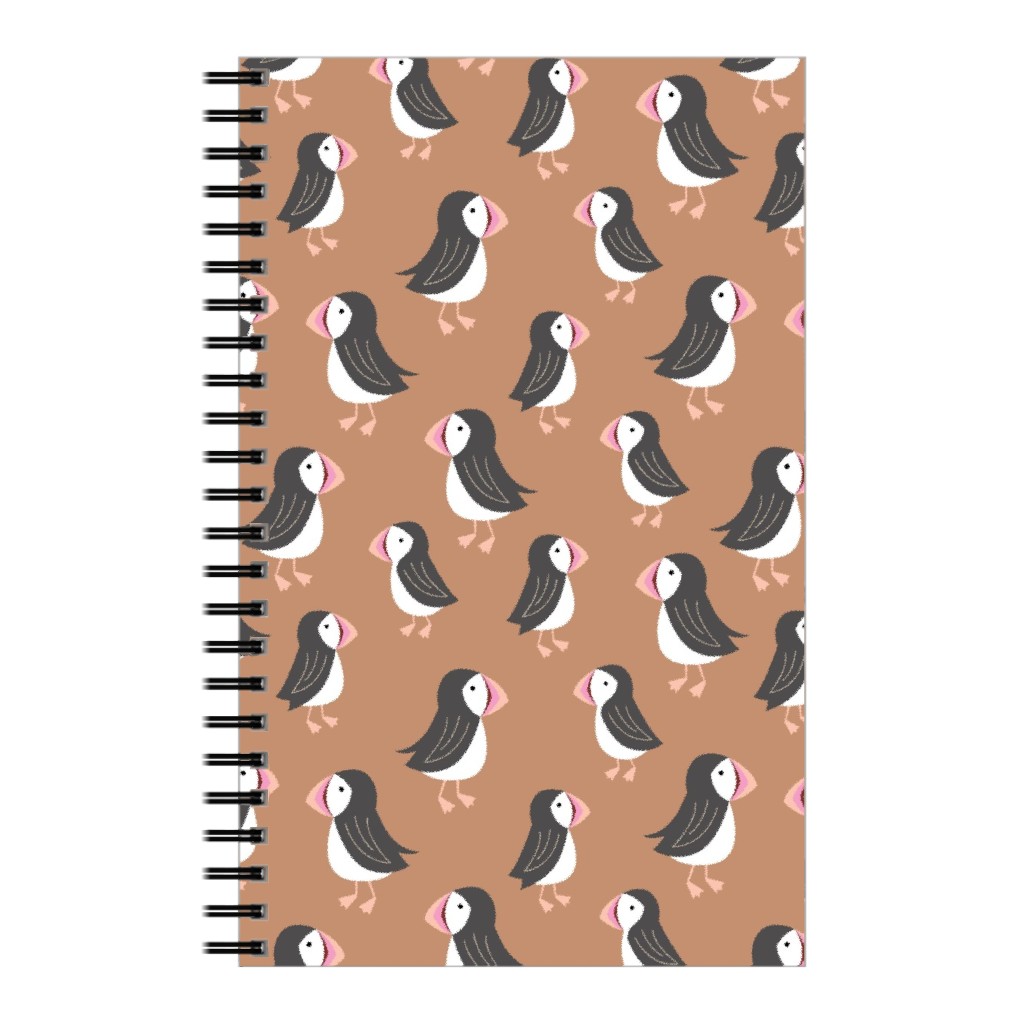 Little Puffin Friends Notebook, 5x8, Brown