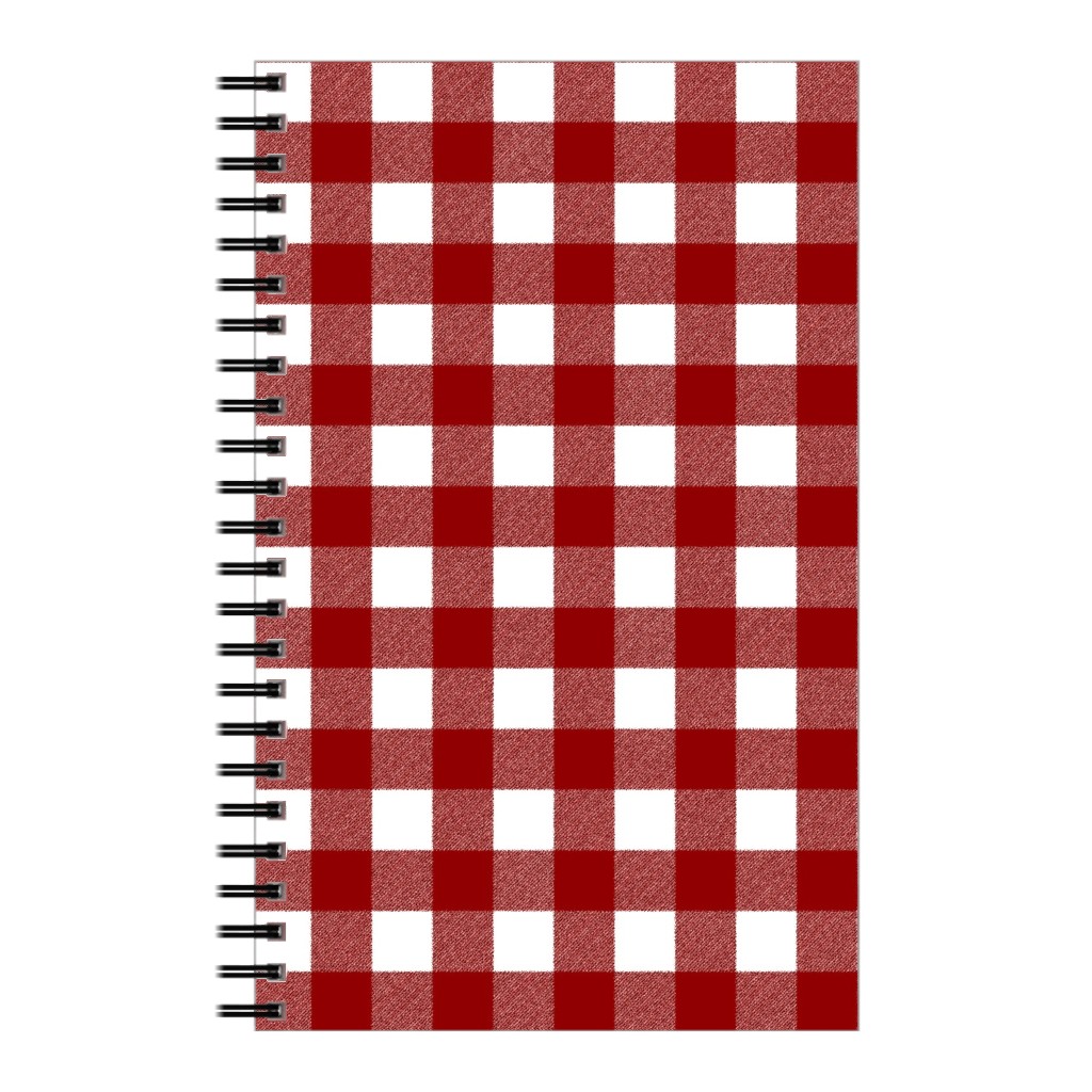 Traditional Red Buffalo Plaid Notebook, 5x8, Red, Red
