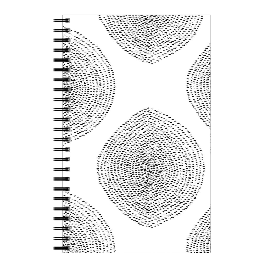 Boho Stripy Drops Notebook, 5x8, Black