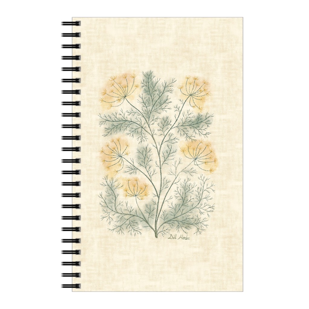 Dill Botanical Illustration Notebook, 5x8, Beige