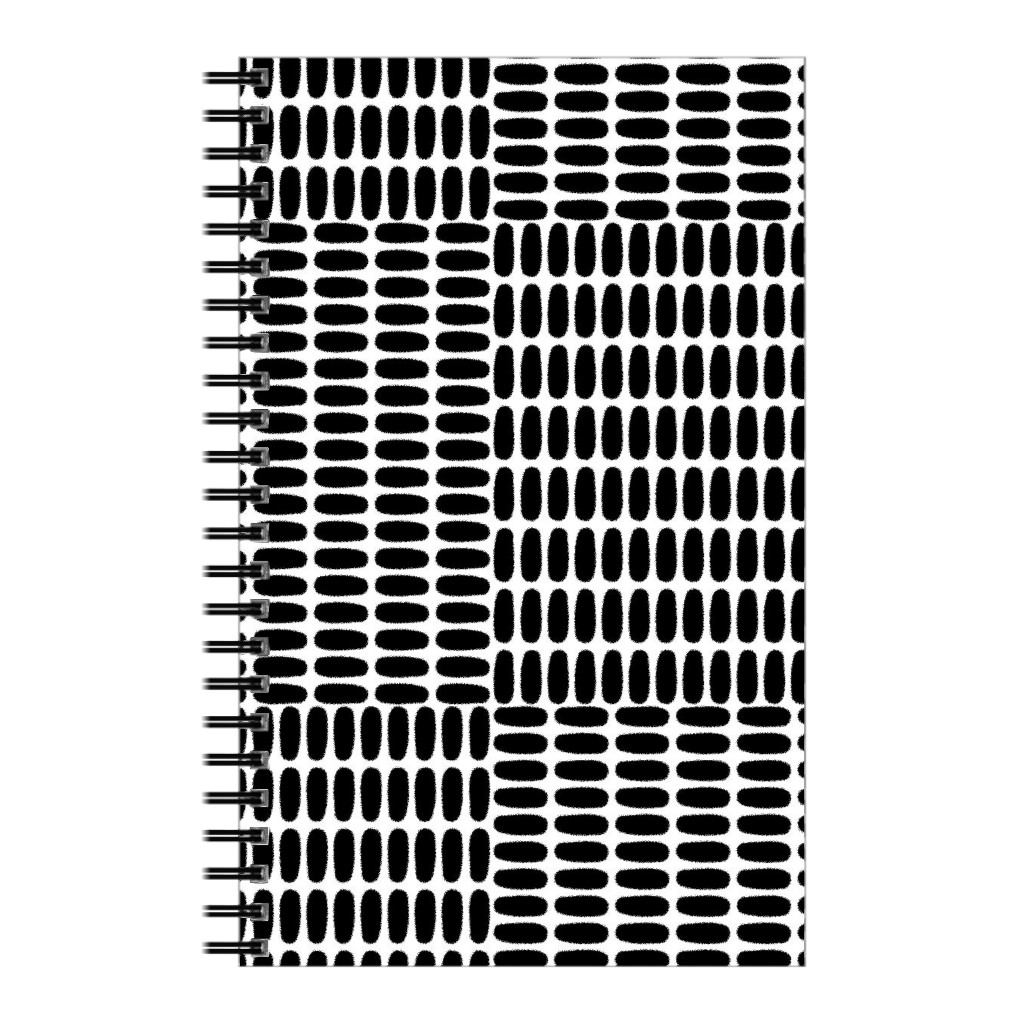 Basketweave - Neutral Notebook, 5x8, Black