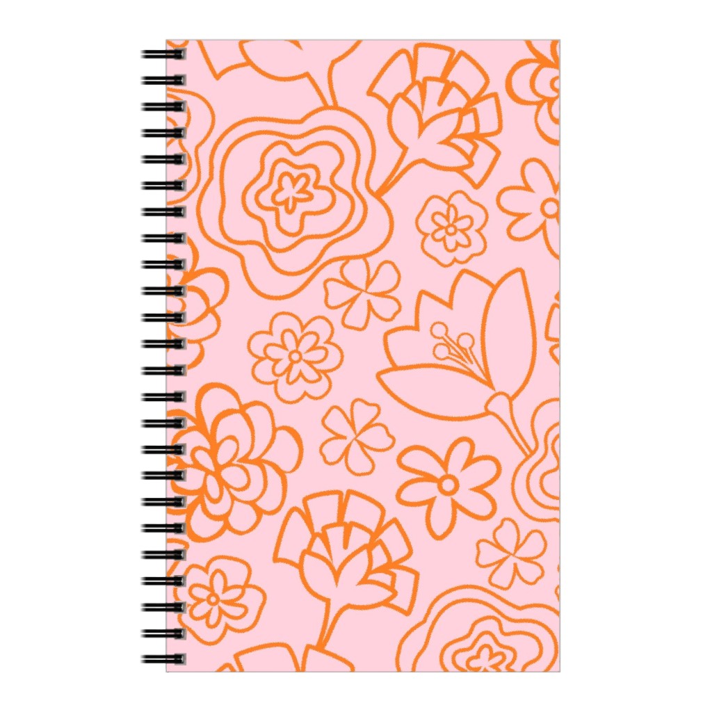 Flower Confetti - Pink Notebook, 5x8, Pink