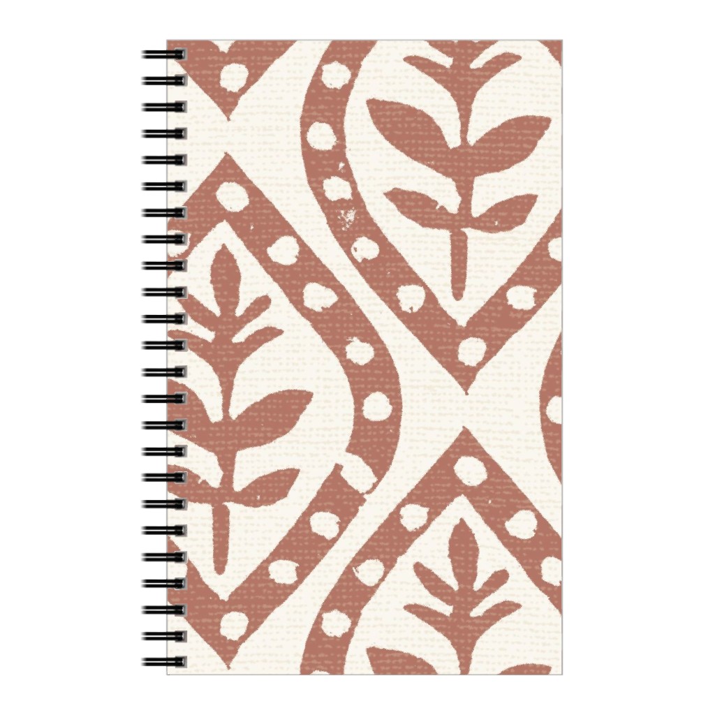 Molly's Print - Terracotta Notebook, 5x8, Brown, Brown