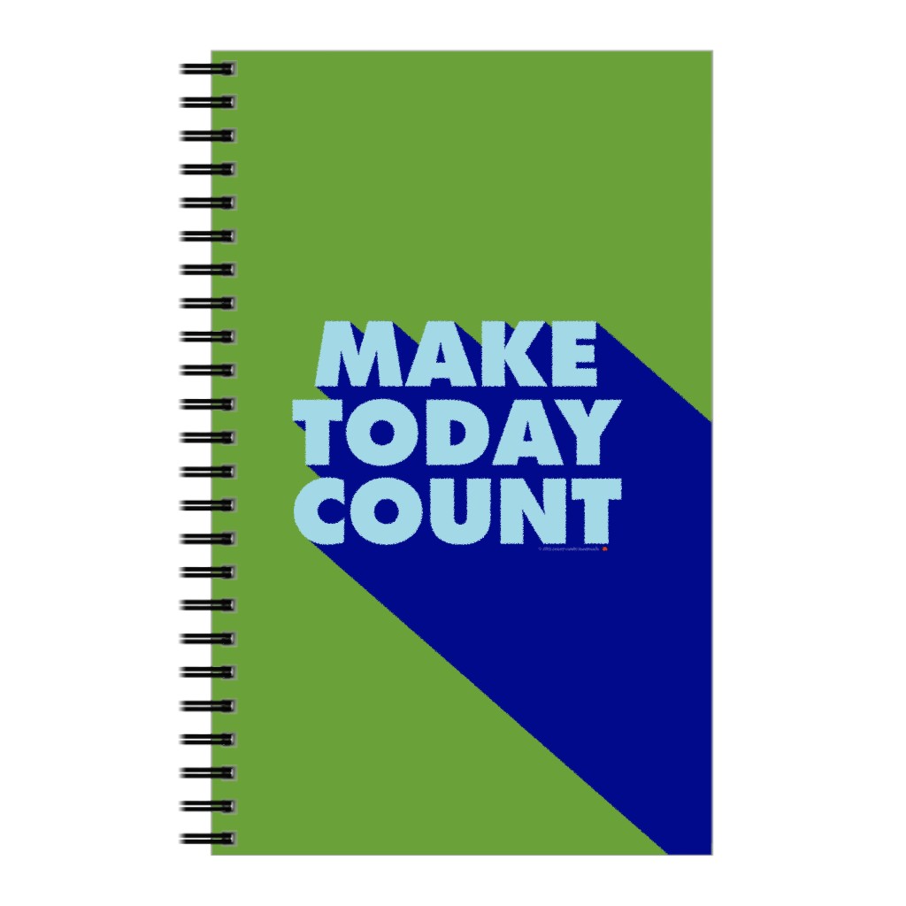 Make Today Count Blue on Green Notebook, 5x8, Multicolor